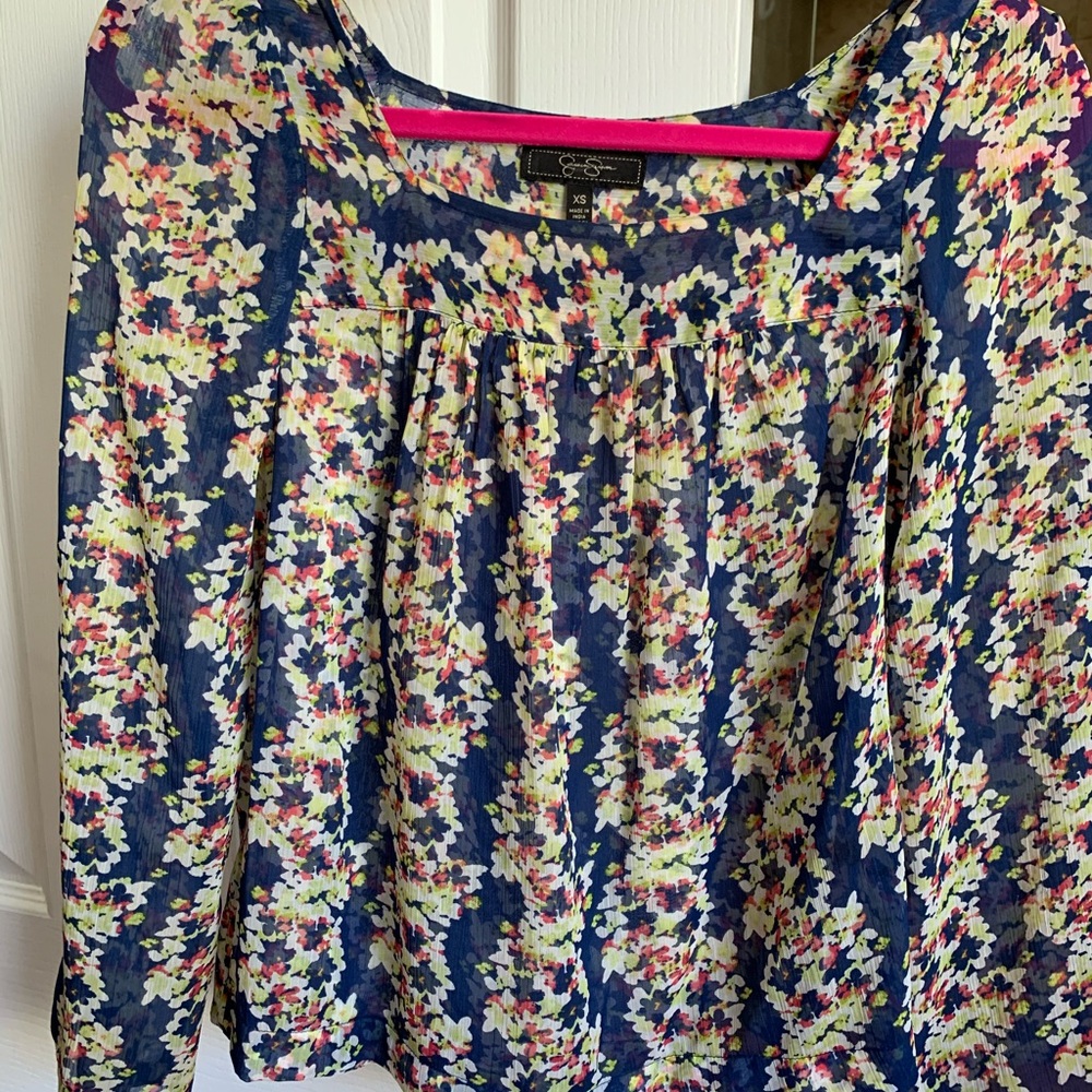 Jessica Simpson Flower See Through Blouse
